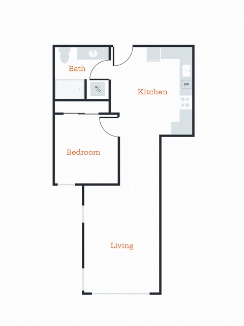 a floor plan of a house with a bedroom and a living room
